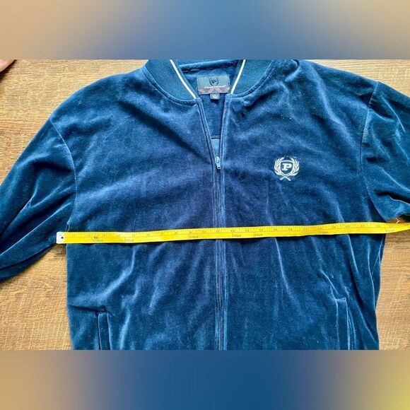 PHAT FARM vintage blue velvet track jacket streetwear hip-hop 90s sz L RARE - Picture 10 of 16